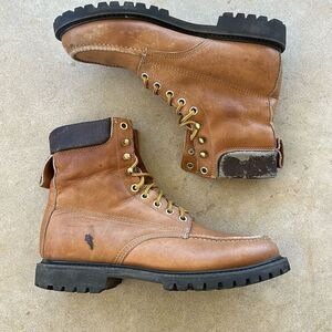 Vintage MONTBLANC Hiking Boots Combat Leather Boots Men’s 11 Made In Korea